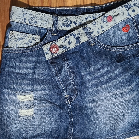 Desigual Denim Mini Skirt - Picture 3 of 6